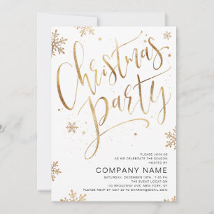 Simple handwritten calligraphy Christmas Party Invitation