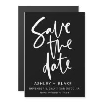 Simple Handwritten Calligraphy Save the Date Magnetic Invitation