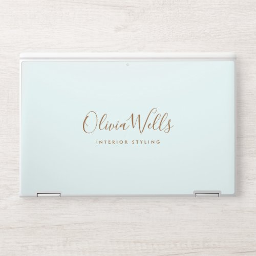 Simple Handwritten Calligraphy Typography Blue HP Laptop Skin