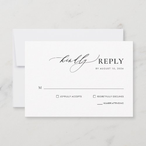 Simple Handwritten Calligraphy Wedding RSVP Card