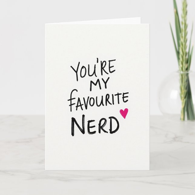 Simple Handwritten Favourite Nerd Card (Front)