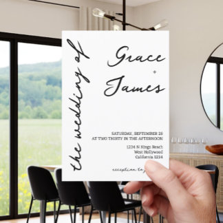 Simple Handwritten Minimalist Wedding Invitation