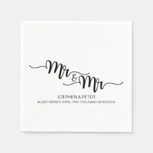 Simple HANDWRITTEN Mr & Mr WEDDING PAPER NAPKINS