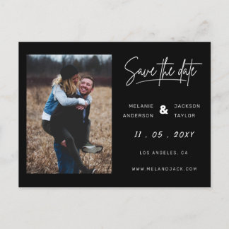 Simple Handwritten Photo Save The Date Announcement Postcard