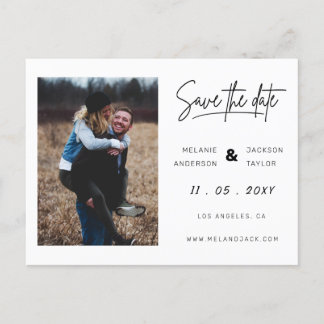 Simple Handwritten Photo Save The Date Announcement Postcard