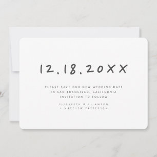 Simple Handwritten Reschedule Wedding Save The Date