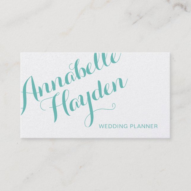 Simple Handwritten Script Calligraphy Business Card (Front)