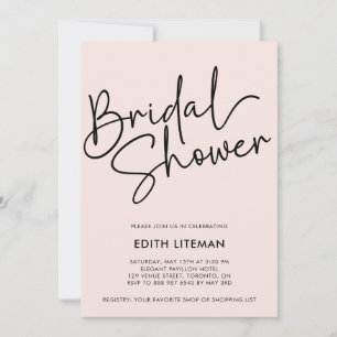 Simple Handwritten Script Elegant Pink PHOTO Invitation