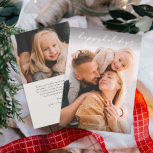 Simple Handwritten Script Photo Christmas Holiday Card