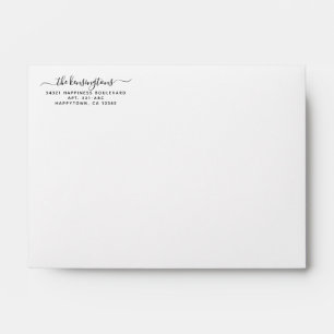 Simple Handwritten Script Return Address Envelope