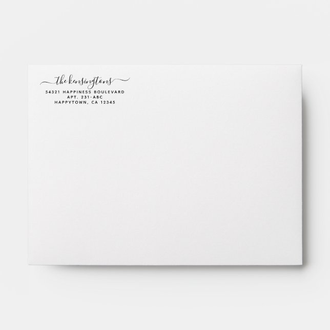 Simple Handwritten Script Return Address Envelope (Front)