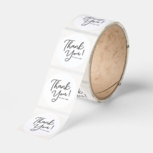 Simple Handwritten Thank You Small Business Classic Round Sticker