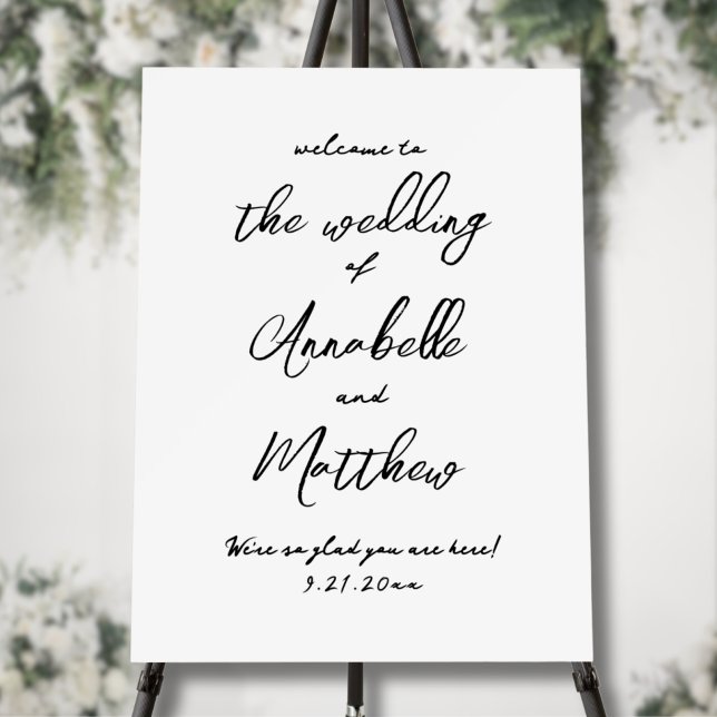 Simple Handwritten Whimsical Wedding Welcome Sign (Simple Handwritten Whimsical Wedding Welcome Sign)