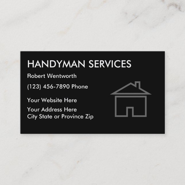 Simple Handyman Business Cards (Front)