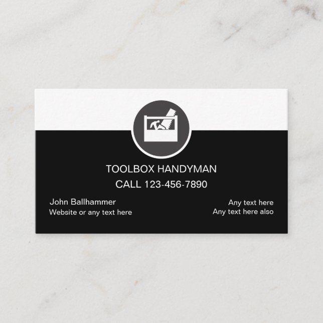 Simple Handyman Business Cards (Front)