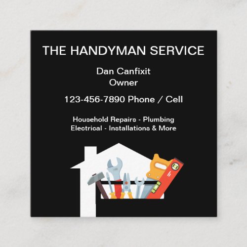 Simple Handyman Service Square Business Card