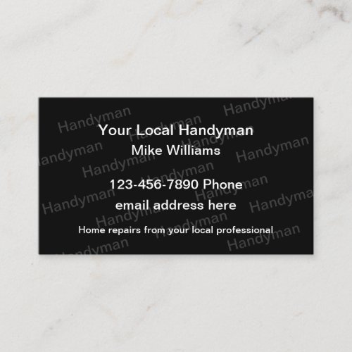 Simple Handyman Services Business Cards