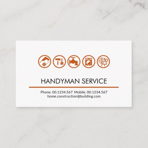 Simple Handyman Tools Home Repairs Business Card