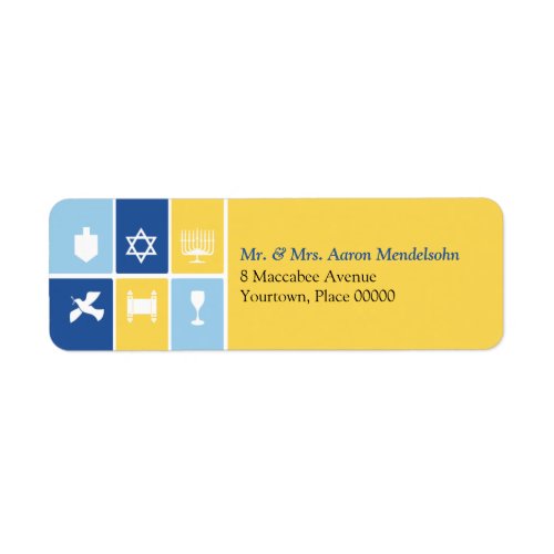 Simple Hanukkah Icons Return Address Label