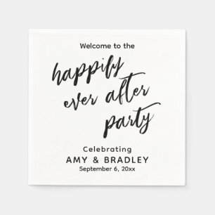 Simple Happily Ever After Party Handwriting Napkins