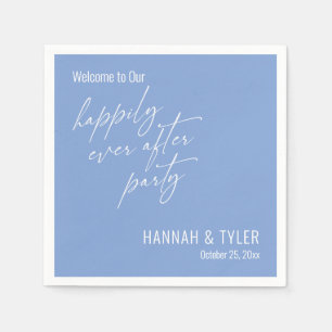 Simple Happily Ever After Party Periwinkle Blue Napkins