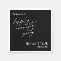 Simple Happily Ever After Party White on Black