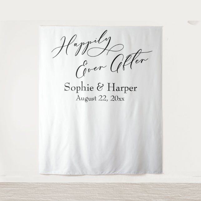 Simple Happily Ever After Photo Backdrop (Front)