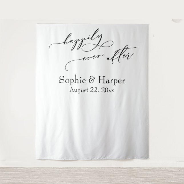 Simple Happily Ever After Photo Backdrop (Front)