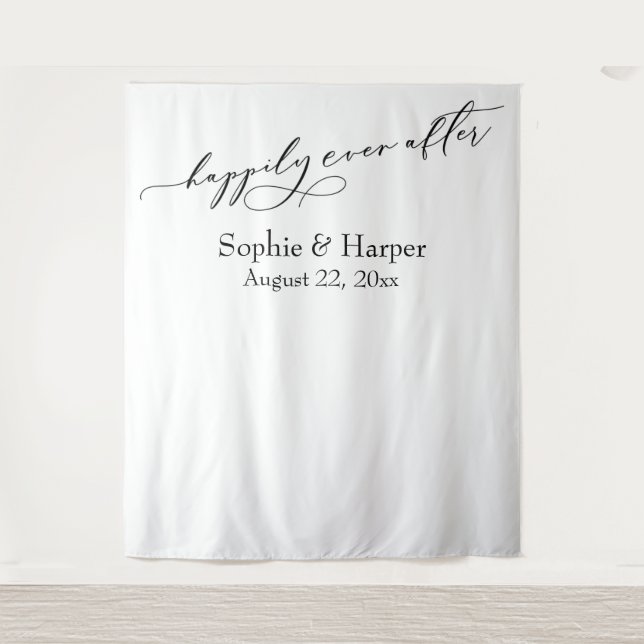 Simple Happily Ever After Photo Backdrop (Front)