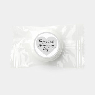 Simple Happy 25th Anniversary Silver Heart Elegant Life Saver® Mints