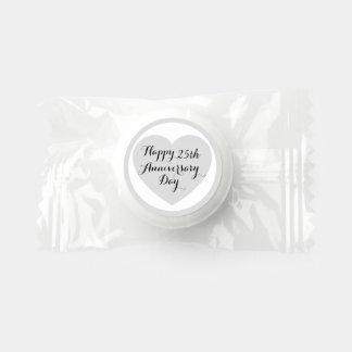 Simple Happy 25th Anniversary Silver Heart Elegant Life Saver® Mints