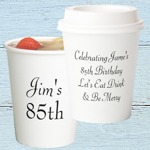 Simple Happy 85th Birthday Party  Paper Cups