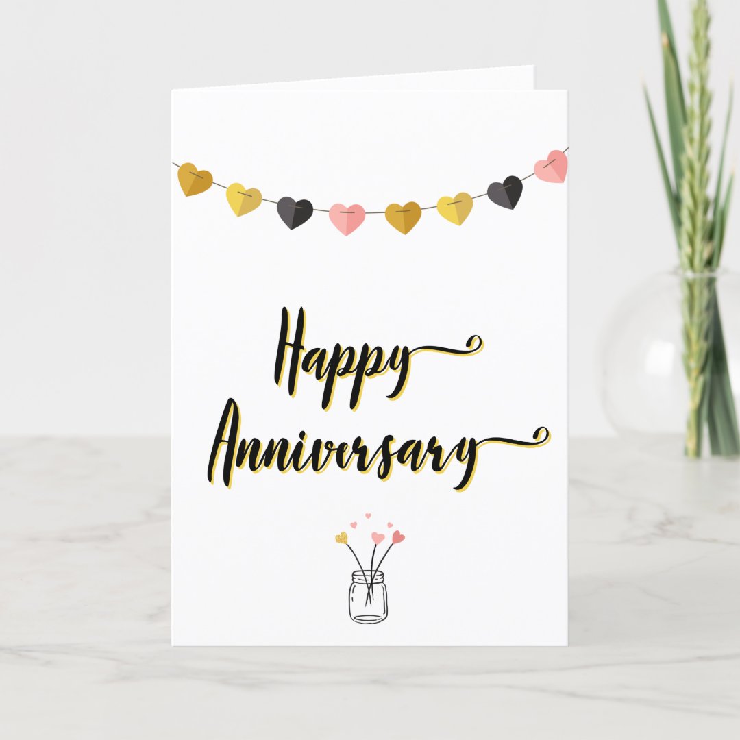 Simple Happy Anniversary Card for Couples Any Year | Zazzle