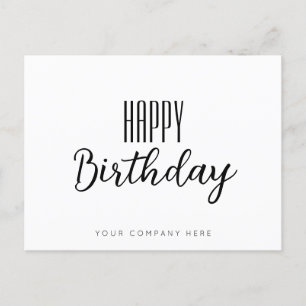Simple Happy Birthday Business Postcard