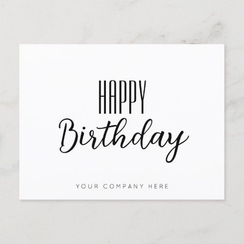 Simple Happy Birthday Business  Postcard