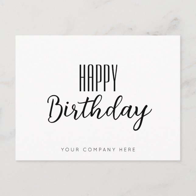 Simple Happy Birthday Business  Postcard (Front)