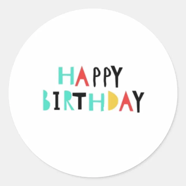 simple happy birthday stickers Zazzle
