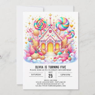Simple Happy Candyland Digital Birthday Invitation