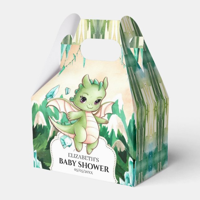 Simple Happy Dragon Baby Shower Favor Boxes (Front Side)