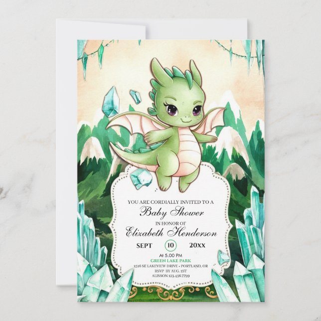 Simple Happy Dragon Baby Shower Invitation (Front)