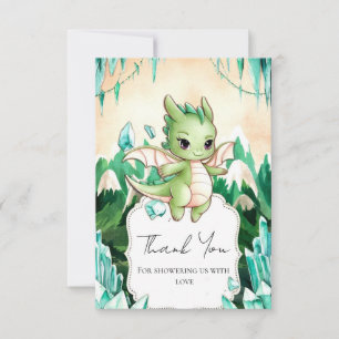 Simple Happy Dragon Baby Shower Thank You Card