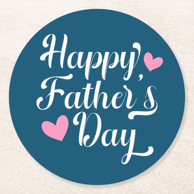 Simple Happy Father's Day Calligraphy | Coaster (Front)