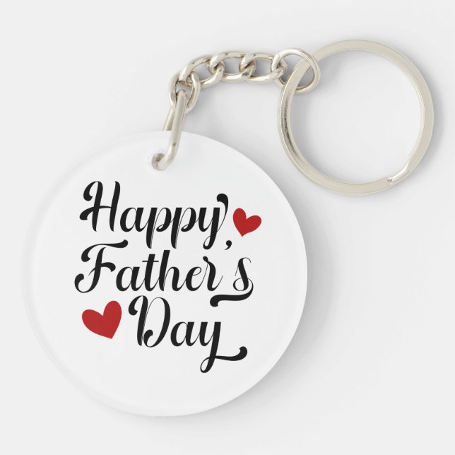 Simple Happy Father's Day Calligraphy | Keychain (Back)