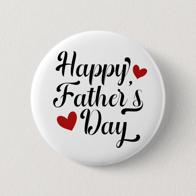 Simple Happy Father's Day Calligraphy | Pin Button (Front)