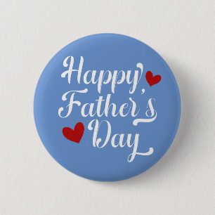 Simple Happy Father's Day Calligraphy Pin Button