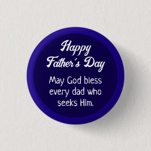 Simple Happy Father's Day Dad Prayer Dark Blue Button