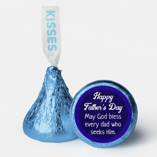 Simple Happy Father's Day Dad Prayer Dark Blue Hershey®'s Kisses® (Front)