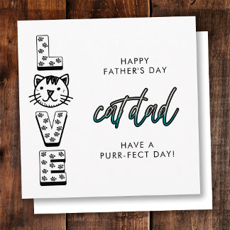 Simple Happy Father's Day From The Cat Purrfect Card