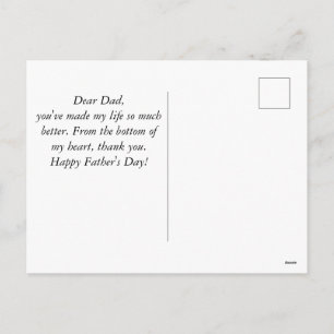 simple Happy Father's day, Great Quote photo   Holiday Postcard