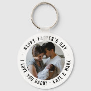 Simple Happy Father's Day Love You Daddy Photo Keychain at Zazzle